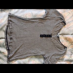 Striped tee with buttons